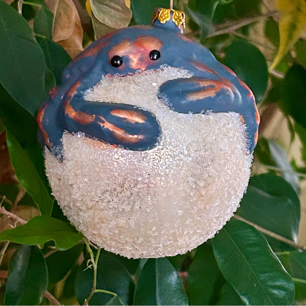 Blue and White Crab Holiday Ornament NWT